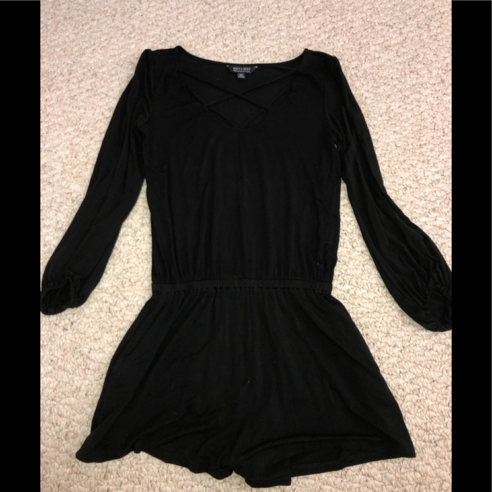 AE soft & sexy cross cross black romper